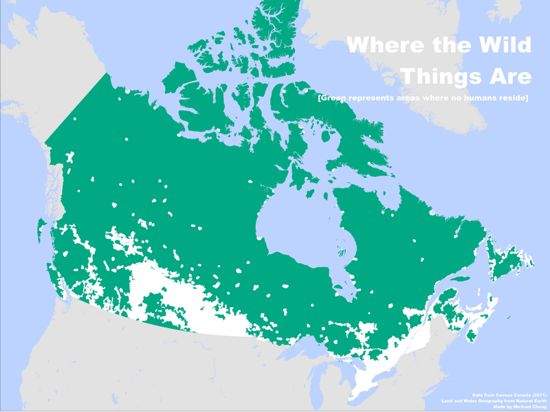 Illustration for article titled Canada is Really Big, but Not Empty